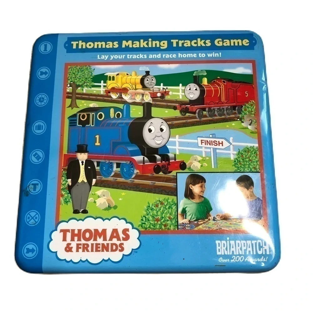 Thomas the Tank Engine Making Tracks Board Game Metal Tin Case Kids Briarpatch